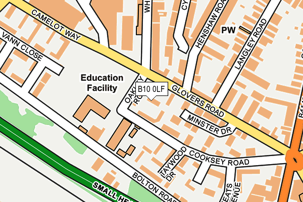 B10 0LF map - OS OpenMap – Local (Ordnance Survey) B10 0LF map - OS OpenMap – Local (Ordnance Survey)