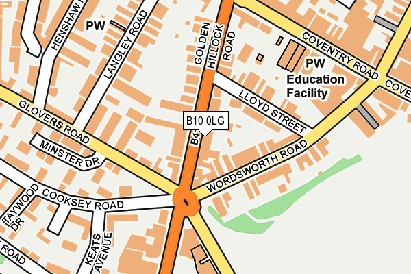 B10 0LG map - OS OpenMap – Local (Ordnance Survey) B10 0LG map - OS OpenMap – Local (Ordnance Survey)