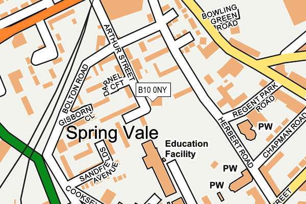 B10 0NY map - OS OpenMap – Local (Ordnance Survey) B10 0NY map - OS OpenMap – Local (Ordnance Survey)