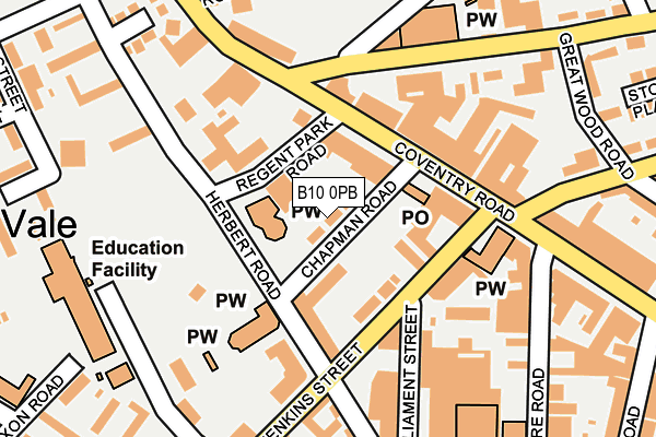 B10 0PB map - OS OpenMap – Local (Ordnance Survey) B10 0PB map - OS OpenMap – Local (Ordnance Survey)