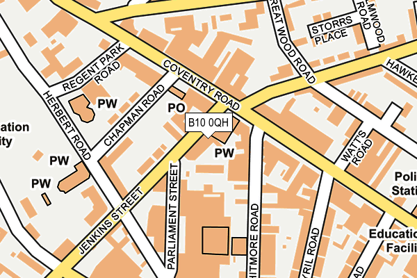 B10 0QH map - OS OpenMap – Local (Ordnance Survey) B10 0QH map - OS OpenMap – Local (Ordnance Survey)