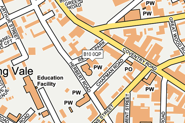 B10 0QP map - OS OpenMap – Local (Ordnance Survey)