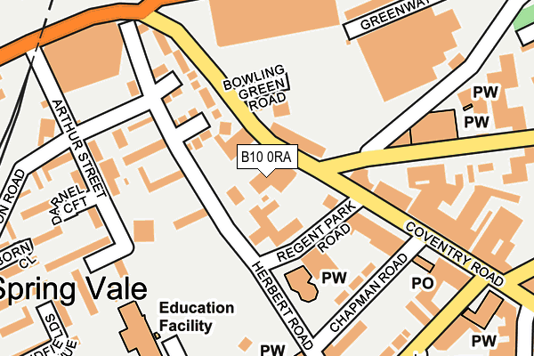 B10 0RA map - OS OpenMap – Local (Ordnance Survey) B10 0RA map - OS OpenMap – Local (Ordnance Survey)