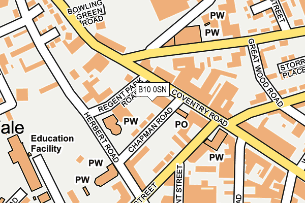 B10 0SN map - OS OpenMap – Local (Ordnance Survey) B10 0SN map - OS OpenMap – Local (Ordnance Survey)
