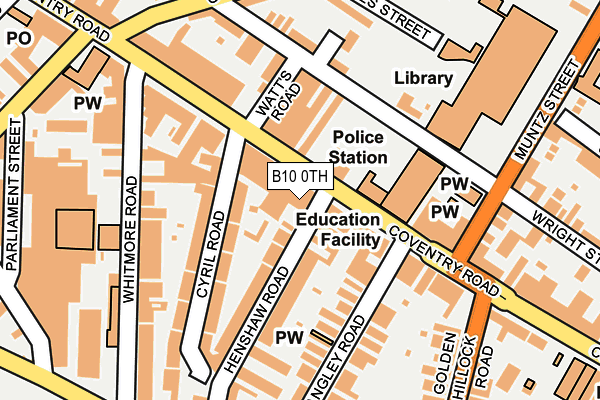 B10 0TH map - OS OpenMap – Local (Ordnance Survey) B10 0TH map - OS OpenMap – Local (Ordnance Survey)