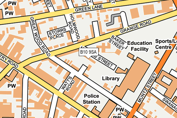 B10 9SA map - OS OpenMap – Local (Ordnance Survey) B10 9SA map - OS OpenMap – Local (Ordnance Survey)
