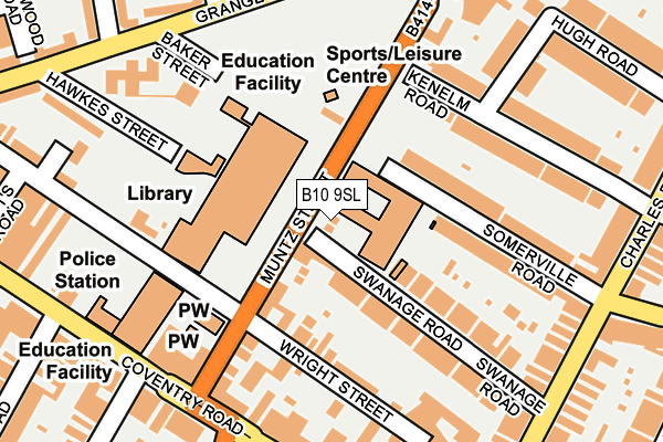 B10 9SL map - OS OpenMap – Local (Ordnance Survey) B10 9SL map - OS OpenMap – Local (Ordnance Survey)