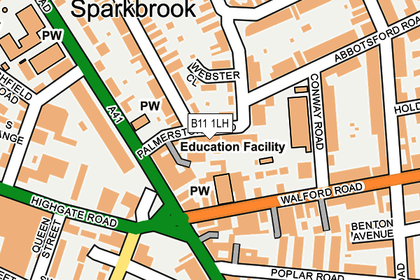 B11 1LH map - OS OpenMap – Local (Ordnance Survey) B11 1LH map - OS OpenMap – Local (Ordnance Survey)