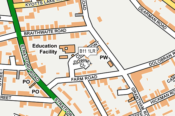 B11 1LR map - OS OpenMap – Local (Ordnance Survey)
