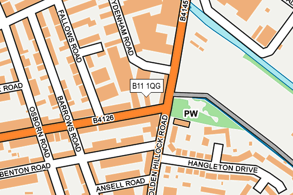 B11 1QG map - OS OpenMap – Local (Ordnance Survey) B11 1QG map - OS OpenMap – Local (Ordnance Survey)
