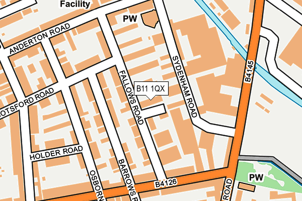 B11 1QX map - OS OpenMap – Local (Ordnance Survey) B11 1QX map - OS OpenMap – Local (Ordnance Survey)