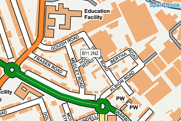 B11 2NZ map - OS OpenMap – Local (Ordnance Survey) B11 2NZ map - OS OpenMap – Local (Ordnance Survey)
