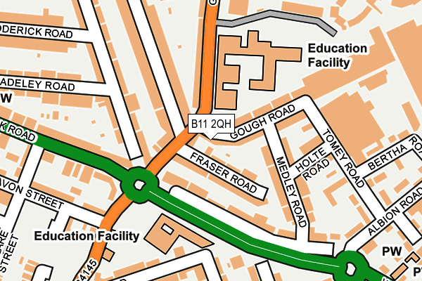 B11 2QH map - OS OpenMap – Local (Ordnance Survey) B11 2QH map - OS OpenMap – Local (Ordnance Survey)