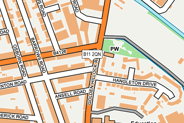 B11 2QN map - OS OpenMap – Local (Ordnance Survey) B11 2QN map - OS OpenMap – Local (Ordnance Survey)