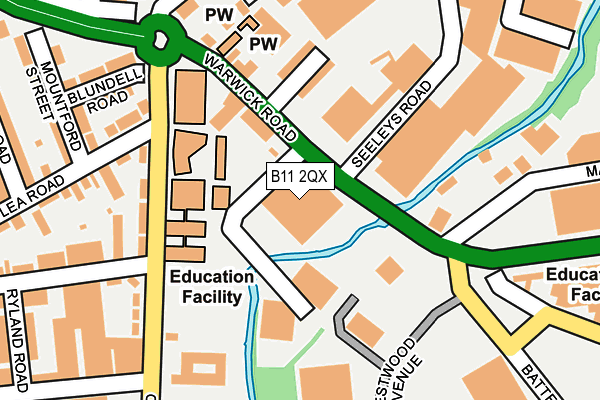B11 2QX map - OS OpenMap – Local (Ordnance Survey) B11 2QX map - OS OpenMap – Local (Ordnance Survey)