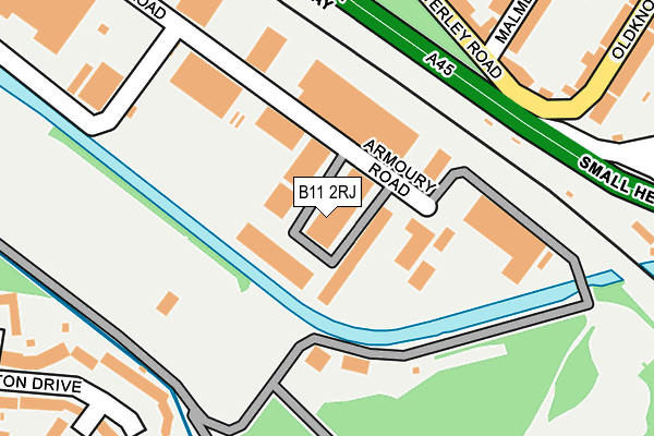B11 2RJ map - OS OpenMap – Local (Ordnance Survey) B11 2RJ map - OS OpenMap – Local (Ordnance Survey)