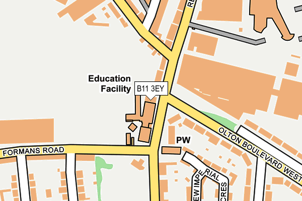 B11 3EY map - OS OpenMap – Local (Ordnance Survey) B11 3EY map - OS OpenMap – Local (Ordnance Survey)