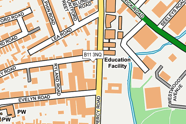 B11 3NQ map - OS OpenMap – Local (Ordnance Survey) B11 3NQ map - OS OpenMap – Local (Ordnance Survey)
