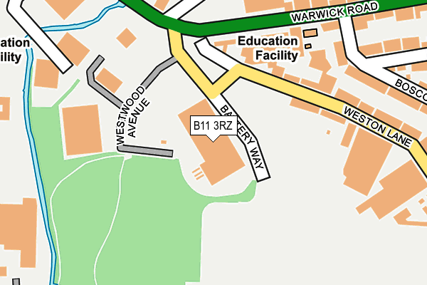 B11 3RZ map - OS OpenMap – Local (Ordnance Survey) B11 3RZ map - OS OpenMap – Local (Ordnance Survey)