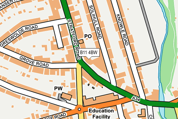 B11 4BW map - OS OpenMap – Local (Ordnance Survey) B11 4BW map - OS OpenMap – Local (Ordnance Survey)