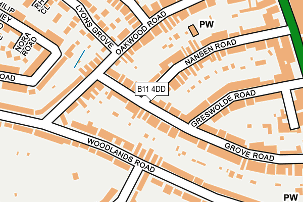 B11 4DD map - OS OpenMap – Local (Ordnance Survey) B11 4DD map - OS OpenMap – Local (Ordnance Survey)