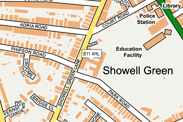 B11 4HL map - OS OpenMap – Local (Ordnance Survey) B11 4HL map - OS OpenMap – Local (Ordnance Survey)