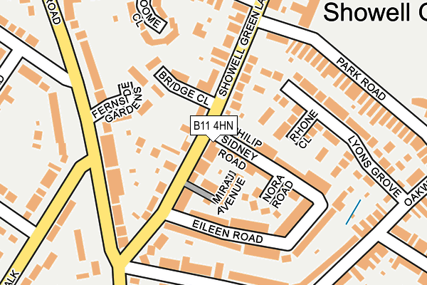 B11 4HN map - OS OpenMap – Local (Ordnance Survey) B11 4HN map - OS OpenMap – Local (Ordnance Survey)