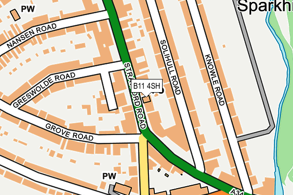 B11 4SH map - OS OpenMap – Local (Ordnance Survey) B11 4SH map - OS OpenMap – Local (Ordnance Survey)