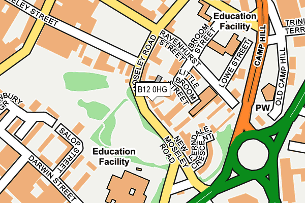B12 0HG map - OS OpenMap – Local (Ordnance Survey) B12 0HG map - OS OpenMap – Local (Ordnance Survey)