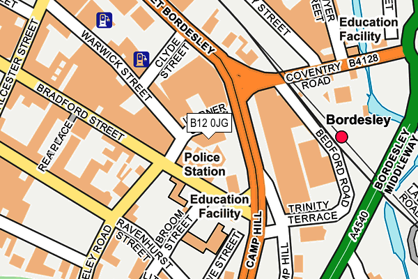 B12 0JG map - OS OpenMap – Local (Ordnance Survey) B12 0JG map - OS OpenMap – Local (Ordnance Survey)