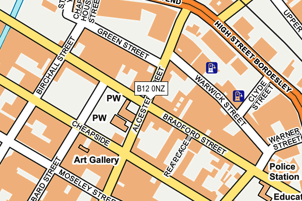 B12 0NZ map - OS OpenMap – Local (Ordnance Survey) B12 0NZ map - OS OpenMap – Local (Ordnance Survey)