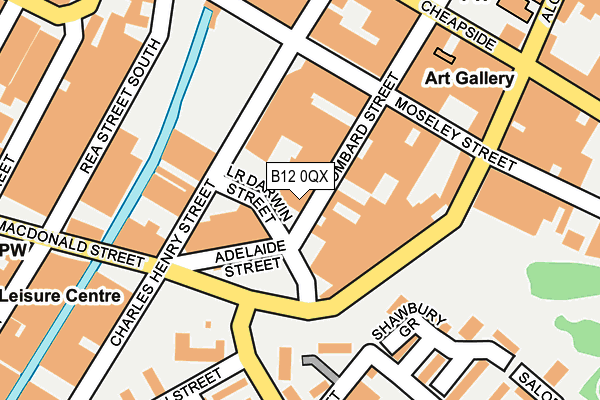 B12 0QX map - OS OpenMap – Local (Ordnance Survey) B12 0QX map - OS OpenMap – Local (Ordnance Survey)