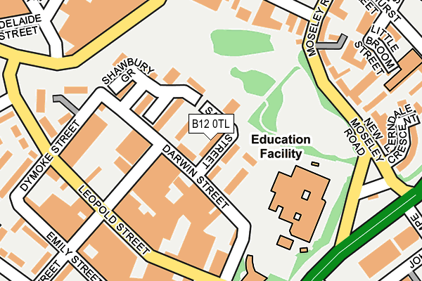 B12 0TL map - OS OpenMap – Local (Ordnance Survey) B12 0TL map - OS OpenMap – Local (Ordnance Survey)