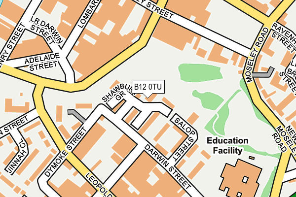 B12 0TU map - OS OpenMap – Local (Ordnance Survey) B12 0TU map - OS OpenMap – Local (Ordnance Survey)