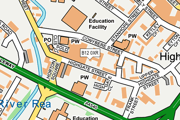 B12 0XR map - OS OpenMap – Local (Ordnance Survey) B12 0XR map - OS OpenMap – Local (Ordnance Survey)