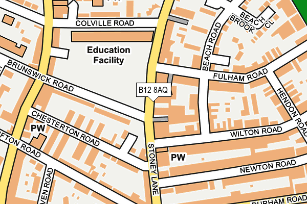B12 8AQ map - OS OpenMap – Local (Ordnance Survey) B12 8AQ map - OS OpenMap – Local (Ordnance Survey)
