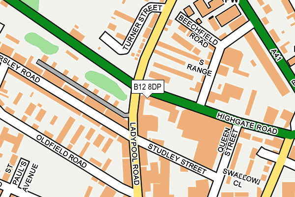 B12 8DP map - OS OpenMap – Local (Ordnance Survey) B12 8DP map - OS OpenMap – Local (Ordnance Survey)