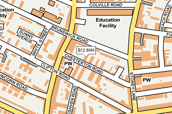 B12 8HH map - OS OpenMap – Local (Ordnance Survey) B12 8HH map - OS OpenMap – Local (Ordnance Survey)