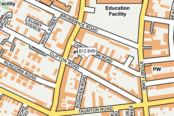 B12 8HN map - OS OpenMap – Local (Ordnance Survey) B12 8HN map - OS OpenMap – Local (Ordnance Survey)