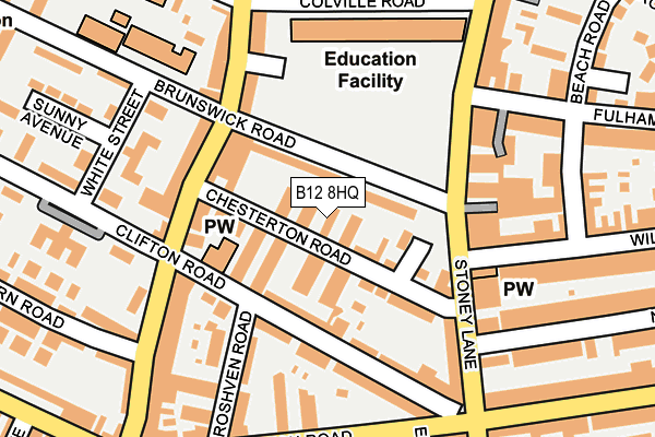 B12 8HQ map - OS OpenMap – Local (Ordnance Survey) B12 8HQ map - OS OpenMap – Local (Ordnance Survey)