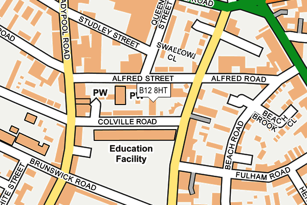 B12 8HT map - OS OpenMap – Local (Ordnance Survey) B12 8HT map - OS OpenMap – Local (Ordnance Survey)