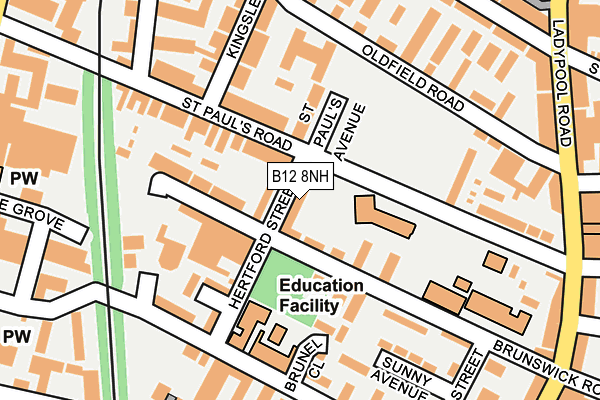 B12 8NH map - OS OpenMap – Local (Ordnance Survey) B12 8NH map - OS OpenMap – Local (Ordnance Survey)