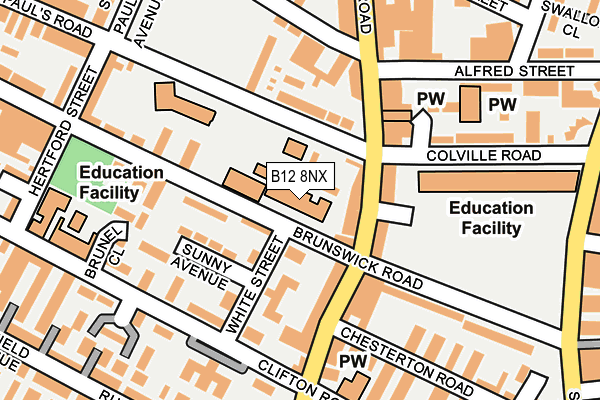 B12 8NX map - OS OpenMap – Local (Ordnance Survey) B12 8NX map - OS OpenMap – Local (Ordnance Survey)
