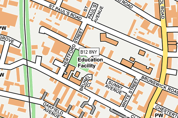 B12 8NY map - OS OpenMap – Local (Ordnance Survey) B12 8NY map - OS OpenMap – Local (Ordnance Survey)
