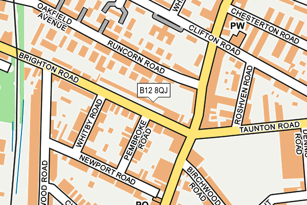 B12 8QJ map - OS OpenMap – Local (Ordnance Survey) B12 8QJ map - OS OpenMap – Local (Ordnance Survey)