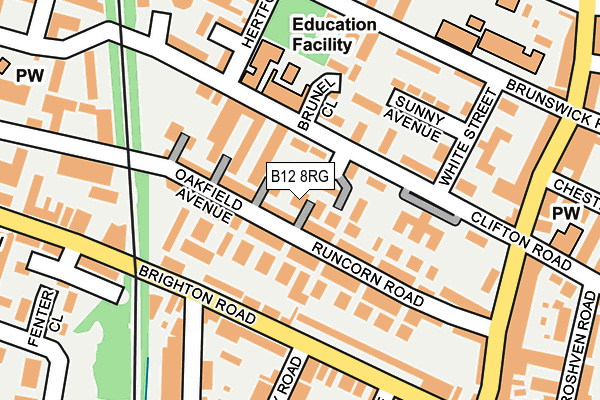 B12 8RG map - OS OpenMap – Local (Ordnance Survey) B12 8RG map - OS OpenMap – Local (Ordnance Survey)