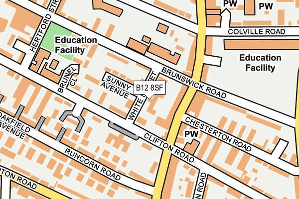 B12 8SF map - OS OpenMap – Local (Ordnance Survey) B12 8SF map - OS OpenMap – Local (Ordnance Survey)