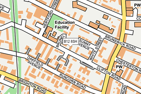 B12 8SH map - OS OpenMap – Local (Ordnance Survey) B12 8SH map - OS OpenMap – Local (Ordnance Survey)