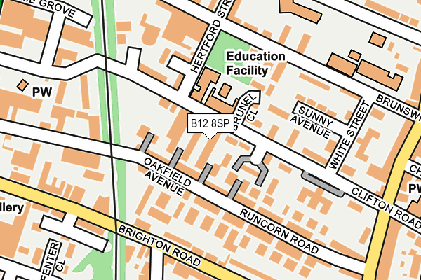 B12 8SP map - OS OpenMap – Local (Ordnance Survey) B12 8SP map - OS OpenMap – Local (Ordnance Survey)