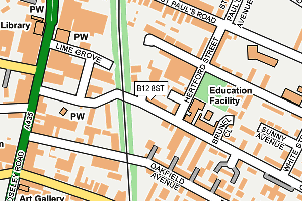 B12 8ST map - OS OpenMap – Local (Ordnance Survey) B12 8ST map - OS OpenMap – Local (Ordnance Survey)